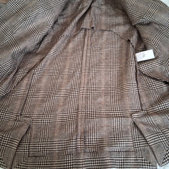 AKRIS 100% Cashmere Houndstooth Brown Blazer Size 10 Quiet Luxury Brand - Picture 10 of 13